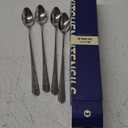 IQCWOOD Long Handle Ice Tea Spoons, 9-Inch Coffee Ice Cream Stainless Steel Cocktail Stirring Spoons, Set of 4