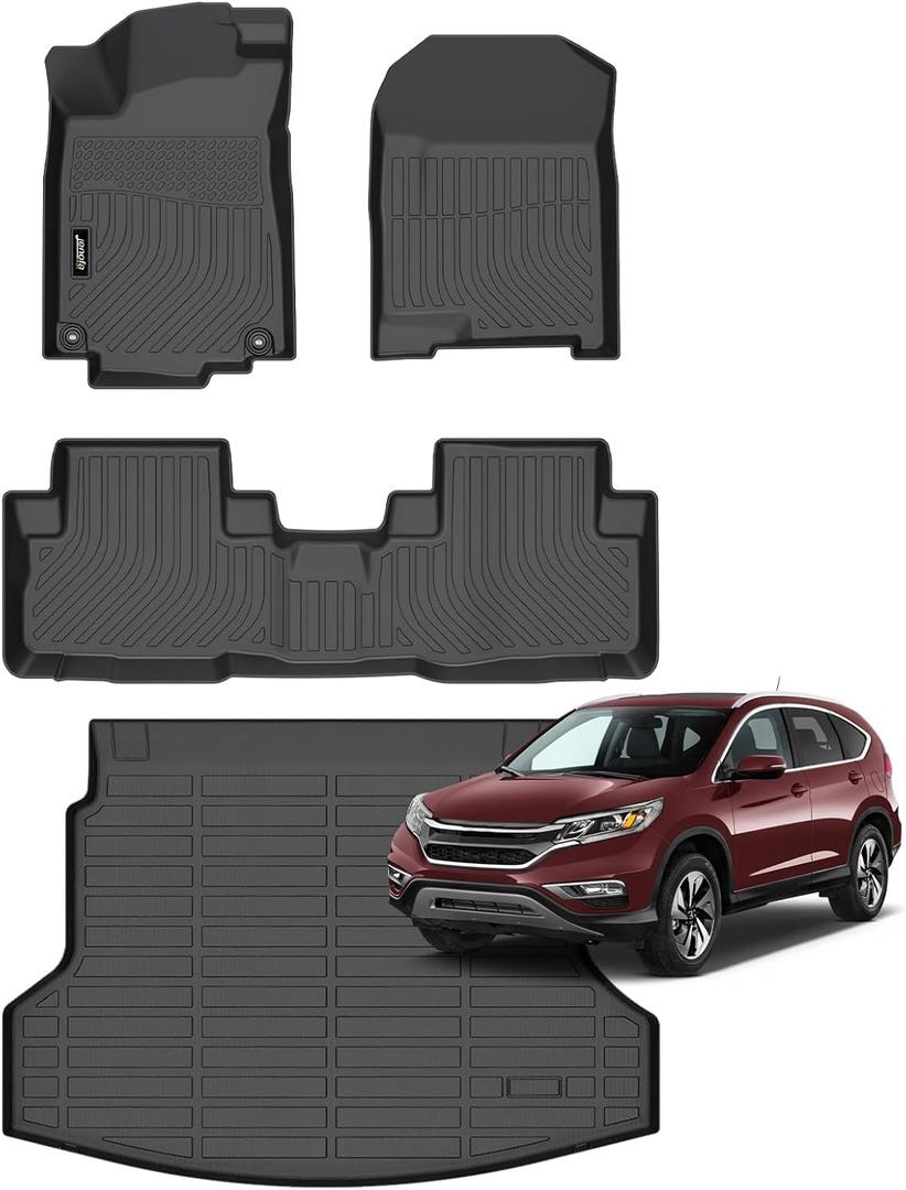 Jenofa-Floor Mats for Honda CRV Touring & CRV EX-L 2012-2016 Cargo Mat Car Mats for CR-V All Weather Floor Liner Custom Fit Automotive Full Set Accessories