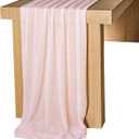 Lookein 10 Feet Blush Chiffon Table Runner Sheer Wedding Table Cloth 29x120 Inches Rustic Wedding Decorations French Chiffon Table Runner