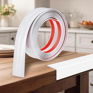 1.6 Inch x 10 Feet Wall Corner Protector Peel and Stick Corner Trim Molding Strip Self Adhesive Wall Edge Protectors Guards for Edge Ceiling, White