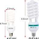 85W Light Bulb 5500K CFL Daylight Spiral Softbox Bulb in E27 Socket for Photography Photo Video Studio Lighting White 1 Pack