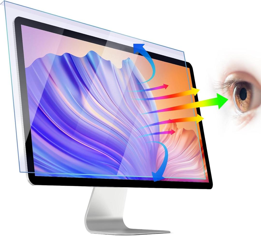 Qoosea Blue Light Screen Protector for Computer Monitor: 27-28 inches Computer Monitor Screen Protector for Eyes Screen Filter Reducing Eye Strain Blue Light HD Easy To Install