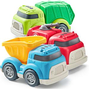 JOYIN 3 Pack 6.7" Big Trucks for Toddlers Includes Garbage, Dump and Fire Truck, Car Toys Gift for Kids, Easter Christmas Birthday Gifts for Boys Girls