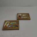 Kids Plates - 3-Piece Bamboo Toddler Plates Dinnerware Set - Divided Plate, Baby Spoon & Fork - Teaches Portion Control (1excavator), Set Of 2