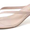 Kitten Heels for Women Square Toe Sandals Flip Flop Heels Thong Sandals Comfortable Summer 2 Inch Heels Sandals (7, Nude)