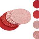 SHACOS 8 Inches Trivets for Hot Dishes, 4 Pieces Cotton Trivets Mats for Kitchen, Hot Pads for Countertops and Table, Heat-Resistant Pot Holders for Hot Pots and Pans(Red, 4pcs)