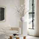 Large White Ceramic Vase Home Decor, Round Rustic Table Vases Farmhouse Living Room Entrway Kitchen Bedroom DecorationsMinimalist Hand-Made Textured Vase (10.8 Sandstone White)