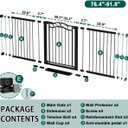 Fairy Baby 76.4"-81.8" Extra Wide Baby Gate for Stairs Doorways, Pressure Mount Pet Gate Auto Close Safety Child Gate, Long Large Dog Gate Indoor for House, 77 78 79 80 81 Inches Wide, Black