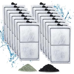 15 Pack PF-S Filter Cartridges Compatible with Silenstream PF10 Power Filters, Remplacement Aquarium Carbon Cartridge with Zeolite