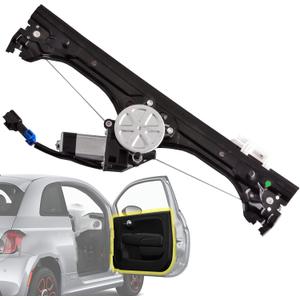 Front Right Passenger Side Power Window Regulator with Motor Assembly Compatible for Fiat 500 1.4L 2012-2019, Replacement 751-649 68070266AC 68070266AD 68070266AE