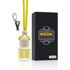 2 x Ikeda Car Air Freshener: Hanging Car Smell Air Freshener | 10ml Round Hanging Car Decoration | Long Lasting Fragrance | For Auto Home | 1pcs (Lemon(Circular))