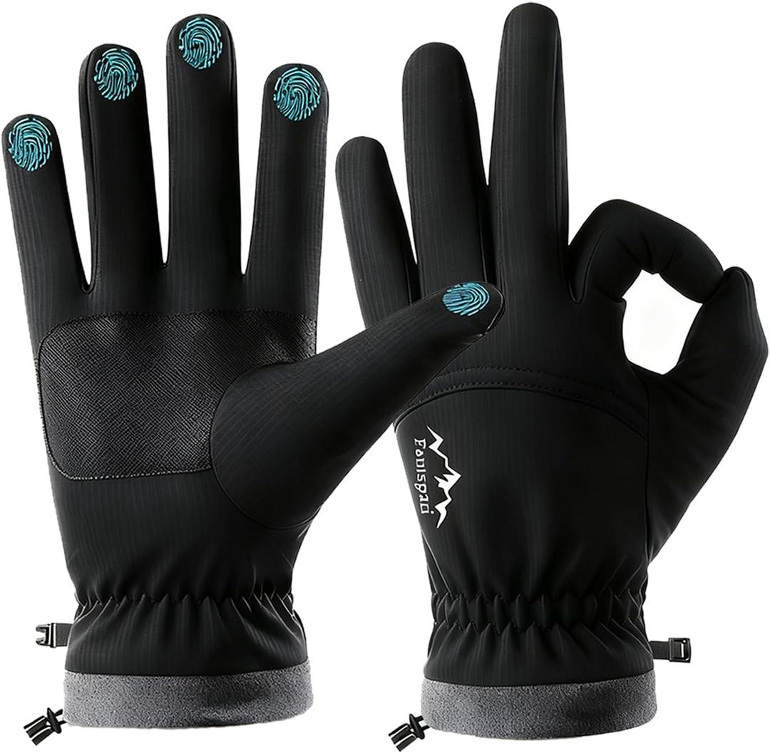 Winter Waterproof Ski Gloves Men Women, Warm Windproof Snow Gloves with Touch Screen Fingers Fleece Lined,Glove for Driving Cycling Running Snowboarding