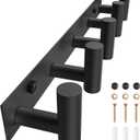 VAEHOLD Black Hat and Coat Wall Mount Rack 5 Hooks for Robes, Bags, Keys, and Towels Bathroom Towel Hanger Organizer (1 Pack)