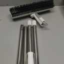 Floor Scrub Brush with Long Handle, 3 in 1 Scrape and Heavy-Duty Stiff Bristle Scrubber Brush for Cleaning Shower Bathroom, Patio, Garage, Kitchen, Wall and Deck (White, 1 Pack)