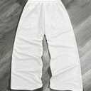 QJQ Men's Y2K Baggy Sweatpants Parachute Pants Wide Leg Vintage Track Pants Casual Streetwear Star-White XX-Large (White)