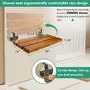 20 Inchs Teak Folding Shower Seat Wall Mounted, Fold Down Shower Seat for Inside Shower, Home Care Folding Shower Seat, Wall Mounted Shower Bench with 400 Lb. (Wood)