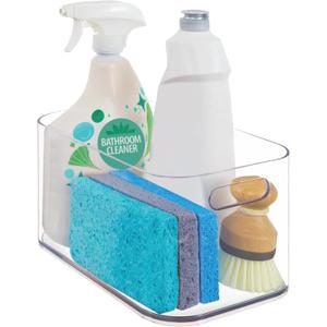 STORi Bliss 10" x 6" Open Clear Pantry Organizer Bin, Plastic Containers with Handle for Kitchen, Fridge, Cabinet, Closet, Bathrom, Undersink Storage Made in USA