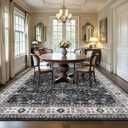 GarveeHome Large Area Rugs 9x12 for Living Room, Vintage Tribal Washable Rug Soft Non Slip Backing Floor Mat Carpet Indoor Thin Traditional Rug for Bedroom Dining Room Playroom Nursery Home Decor