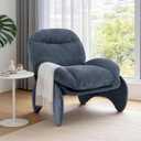 Funny Crab Design Novelty Accent Chair for Adults Teens, Soft Chenille Fabric Unique Animal Themed Kids Sofa, Cute Lounger for Bedroom, Living Room, Dorm, Apartment (Blue), 31.8W*31D*32.2H