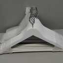 HOUSE DAY White Wooden Hangers 10 Pack, Solid Wood Hanger with Non Slip Pant Bar, Heavy Duty Wooden Coat Hanger for Closet, Smooth Finish Wood Clothes Hangers for Shirts, Suits Jackets, Dress