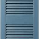 Ekena Millwork Lifetime Vinyl LL1S14X06000CB Standard Cathedral Top Center Mullion, Open Louver Vinyl Shutters, w/Installation Shutter-Lok's & Matching Screws (Per Pair), 14 1/2"W x 60"H, Classic Blue