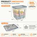 80L Foldable Mesh Laundry Basket Wall-Mounted Laundry Hamper