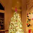 Gejoy Mercury Glass Finial Christmas Tree Topper 12 Inches Vintage Spherical Xmas Tree Topper Mid Century Christmas Ornament for Home Xmas Holiday Party Decorations(Burgundy)