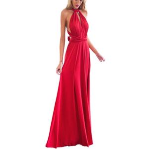 Women Transformer Hi Low Evening Long Prom Dress Halter Convertible Multi Way Spaghetti Strap Wedding Cocktail Maxi Gown, Medium