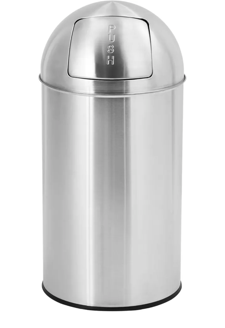 GarveeHome 13 gal/50 L Trash Can, Garbage Can with Push Lid, Heavy Duty Stainless Steel Waste Bin with Removable Inner Bucket, Outdoor Trash Bin for Commercial Use