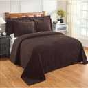 Better Trends 1 Piece Chenille Bedspread Queen Size Gift for Mom 100% Cotton Chenille Bedspread Lightweight Classic Stripe Pattern Bedroom Decor Jullian Collection (Queen Bedspread, Chocolate)
