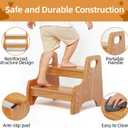Step Stool for KidsWooden Toddler StepStool with Handles, 2-Steping Stool for Kitchen & Bathroom Sink, Perfect for Potty Training and Bed Beside,300 lbs Capacity Stairs(Cherry Brown), 
Product Dimensions	17.5"D x 13.8"W x 17.5"H
