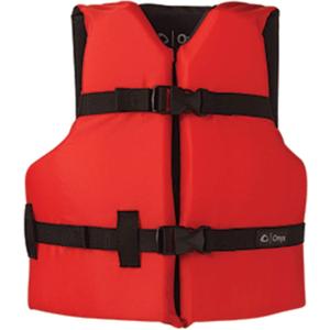 Onyx Nylon General Purpose Life Jacket - Youth 50-90lbs - Red