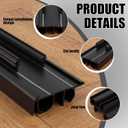Pushglossy 4 Pcs Kerf Style Door Bottom Seal 36" Black Draft Stopper | 1-3/4" Wide Threshold Seal with Vinyl Fins, Weatherstrip, for Interior Exterior, Adaptable to Doors with Pre-drilled Grooves