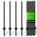 FOREHOGAR Metal Fence Post 4 Feet Black, Pack of 8, T Post for Wire Fence, No Dig Steel U Posts Fencing for Lawn Garden Wire Mesh Fences Poles Sign Outdoor Light Duty