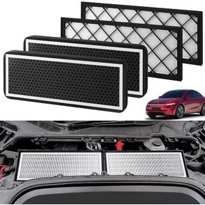 Tesla Model Y Intake Cabin Air Filter HEPA with Activated Carbon, Air Intake Filter Replacement Kit for Model Y 2020-2025 Accessories, Set of 4