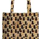 Cute Fall Halloween Cat Gifts Tote Bag for Women - Retro Autumn Beach & Reusable Grocery Bags Fall Decor for Women, Niece, Friend, Daughter - Christmas, Halloween, Thanksgiving & Birthday Gifts