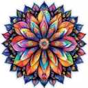 Qiuenisray Wooden Puzzle for Adults 500 Pieces, Geometric Colorful Mandala Jigsaw Puzzle Royal Unique Shape Puzzles, Irregular Christmas Puzzle Creative Gift 16.7 x 16.5 in