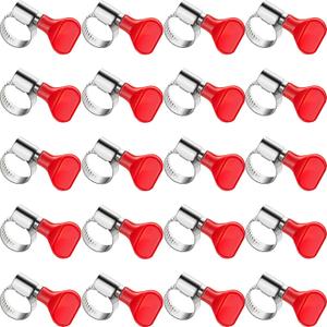 20 Pcs Worm Gear Hose Clamps10-16mm Adjustable Range Small Beer Line Clamps Bulk Stainless Steel Worm Gear Hose Clamp with Plastic Handle for Home Brewing Beer Line Pipe Plumbing Mechanical