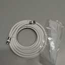 Elecan 15 Ft RG6 Coaxial Coax Cable Connectors Set, Quad Shielded High-Speed Internet 3 GHZ, Broadband Digital TV Aerial, Soft Satellite Cable Extension Double Rubber O-Ring+ Adapter+Ties+Clips-White