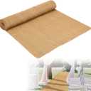Tudomro 40 Inch x 50 Ft Extra Long Natural Burlap Wedding Aisle Runner Outdoor Jute Burlap Aisle Runner for Wedding Ceremony Rustic Indoor Carpet for Walkway (Elegant Style) (3'4" x 50' (NA))