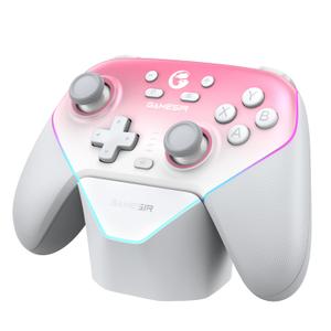 GameSir Super Nova Multiplatform Game Controller  2.4G Wireless for PC/Switch/iOS/Android  Hall Effect Joystick & Triggers, 1000Hz Polling, Magnetic Faceplate, RGB Lighning (Whipped Pink)