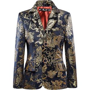 YuanLu Suits for Kids Boy Suit 5 Pieces Outfit Set Formal Prom Birthday Tuxedo Slim Dresswear Gold Size 14