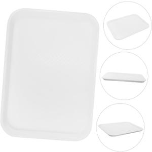  Snack Trays Reusable Plastic Dishes Decorative Serving Plates for Coffee Tables Desktop Use for Parties Gatherings, 2 pcs 12x16x2,5 inch and Plastic Scraper White