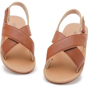 DADAWEN Girl's Summer Water Sandals Strappy Comfort Soft Flat Sandal Black US Size 24