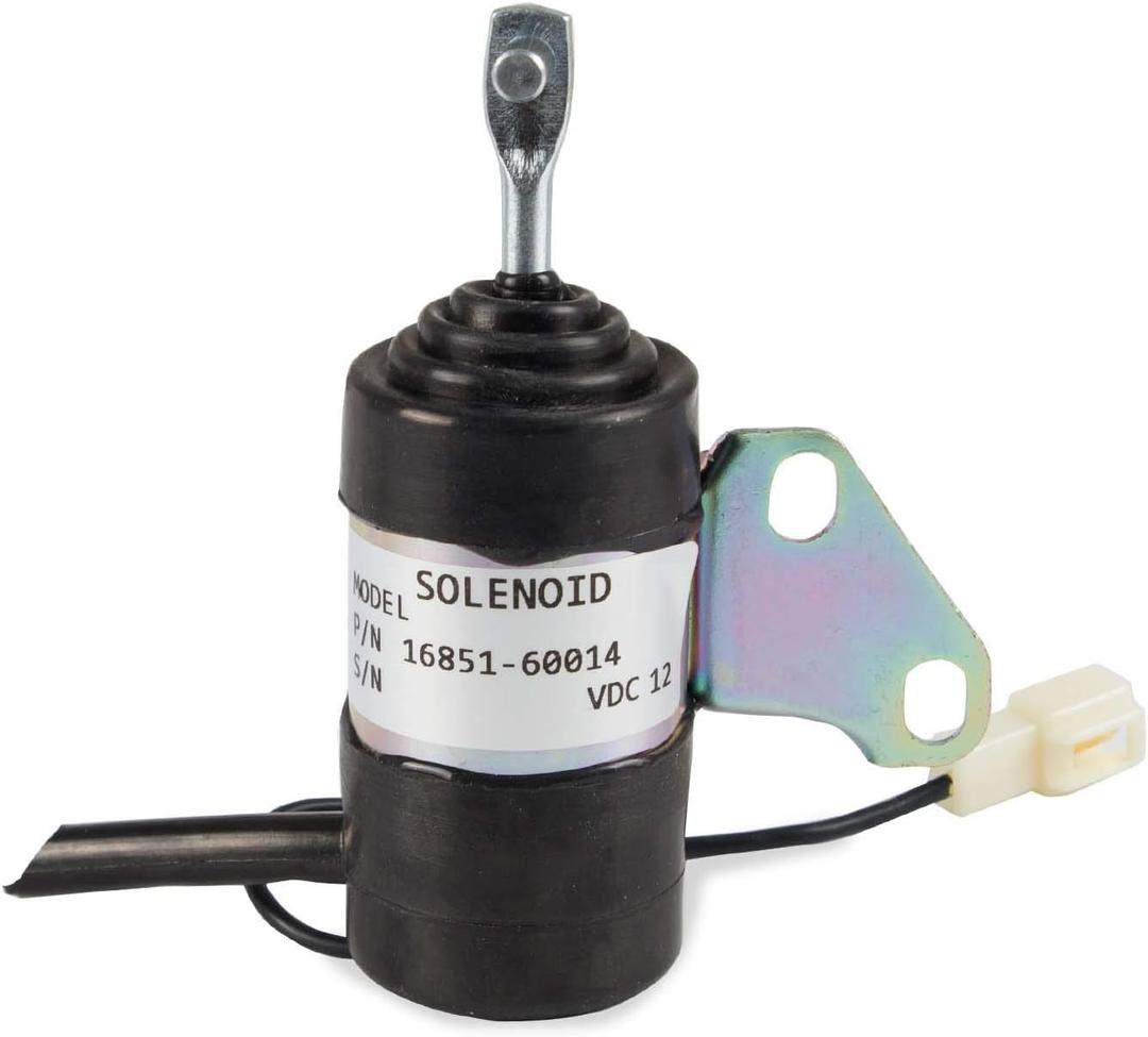Fuel Shut Off Solenoid Compatible with Kubota BX2230D RTV900R RTV900T B7410D BX1500D BX1800D Z482 Z602 D722 D902 D782 D622 Z402 12Vdc Replaces 16851-60014 16851-60012 052600-4531