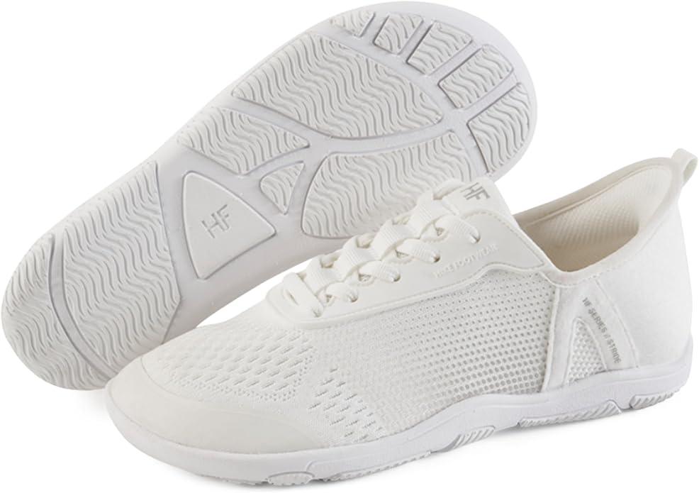 HIKE Footwear HF Stride Slip-on Barefoot Shoes, Zero Drop, Unisex, White, 7 Wide Women/5 Wide Men
