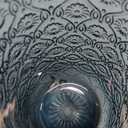 Foaming Hand Soap Dispenser,Vintage Glass Soap and Lotion Dispenser for Bathroom,Kitchen Dish Soap Dispenser with Black Foam Pump (Blue Begonia Flower+Black Lid)