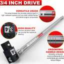 32-Inch 3/4 Drive Breaker Bar, Heavy Duty Extension Breaker Bar, 250 Rotatable Head, Premium Chromium Molybdenum Steel, Mechanical Work, Automobile and Motorcycle Maintenance and Repair
