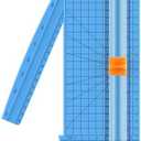 Firbon Blue A5 Paper Cutter, Straight Small Paper Trimmer with Side Ruler for Scrapbooking Craft, Paper, Coupon, Label, Cardstock, Blue