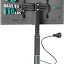 WALI Floor TV Stand with Power Outlet, Tall TV Stand Mount for 32-75 inch TV up to 110 lbs, Swivel and Height Adjustable TV Stands with Wood Base for Bedroom, Living Room(TVDVD-7P), Black (Basic)